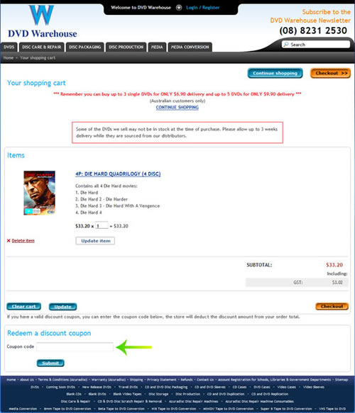 How To Redeem Your Coupon Dvd Warehouse